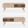 Tavolino scandinavo in vimini, 1 cassetto, Marrone naturale Anteprima dell’immagine prodotto 2
