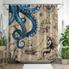 Rideau de douche imperméable Océan Pieuvre Pirate Carte au Voir les images du produit 2