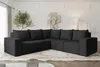 Ecksofa Designersofa ESTELLE in Stoff Opera Velvet Schwarz Produktbild-Vorschau 1