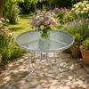 Runder Gartentisch aus Metall und Glas, Grau, Ø 90 cm, 70 Produktbild-Vorschau 6