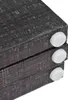 A close-up view of three stacked room dividers, showing the texture and the white plastic feet. Produktbild-Vorschau