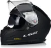 A black LS2 motorcycle helmet with the visor up, shown on a white background. Anteprima dell’immagine prodotto