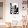 Wanddeko 50x70 cm - BadezimmerAffe mit Zeitung, Leinwand Produktbild-Vorschau 6