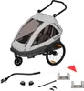 A child trailer for bicycles and strollers, shown on a white background with accessories. Produktbild-Vorschau