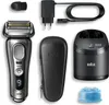 A collection of Braun Series 9 Pro electric shaver accessories and components are laid out on a white background. Produktbild-Vorschau