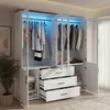 INONEFT Kledingkast met LED-verlichting, 6 deuren en 3 Productafbeelding-voorbeeld 3