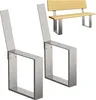 Two metal bench legs with a wooden bench in the background. Produktbild-Vorschau