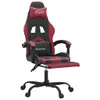 vidaXL Gaming-Stuhl mit Fußstütze Schwarz und Weinrot Produktbild-Vorschau 7