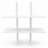 A white cube-shaped shelf unit with six compartments, presented against a white background. Produktbild-Vorschau