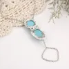 Damen Boho Retro Promi Türkis Sklavenkette Ring Armband Produktbild-Vorschau 4