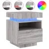vidaXL Nachttisch mit LED-Leuchten Grau Sonoma 40x39x48,5 Produktbild-Vorschau 2