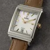 A close-up shot of a women's Festina watch with a square face and a brown leather strap, set against a textured gray background. Podgląd zdjęcia produktu