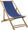 vidaXL Liegestuhl Bambus und Canvas Marineblau Produktbild-Vorschau 8