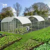 A person is tending to plants inside a large, arched, netted enclosure in a garden setting. Náhled obrázku produktu