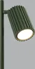A close-up studio shot of a green desk lamp. Voir les images du produit