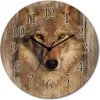 ARTland Holz Wanduhr Funkuhr - schwarzer Zeiger Wolf Größe: Produktbild-Vorschau 1