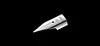 A close-up of a fountain pen nib against a black background. Produktbild-Vorschau