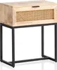 WOHNLING Nachtkonsole Mango Massivholz / Rattan 50x60x30 cm Produktbild-Vorschau 7