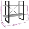 Bücherregal 2 Fächer Grau Sonoma 80x30x70 cm Holzwerkstoff Produktbild-Vorschau 7