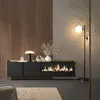 TV-Möbel Holzeffekt schwarz eiche 212x35x50cm Kamin mit Produktbild-Vorschau 2