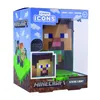 The image shows the retail packaging of a Minecraft Steve Icon Light. Produktbild-Vorschau