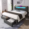 Letto imbottito 140x200 con testiera contenitore, Anteprima dell’immagine prodotto 18