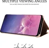 A smartphone case is shown in a folded position, demonstrating multiple viewing angles with diagrams below. Náhled obrázku produktu