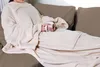XL Kuscheldecke mit Ärmeln 240 x 150 cm - beige - Fleece Produktbild-Vorschau 1