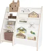 A white children's bookshelf filled with books and toys. Podgląd zdjęcia produktu