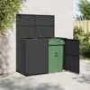 vidaXL Mülltonnenbox für 2 Tonnen Poly Rattan Schwarz Produktbild-Vorschau 1