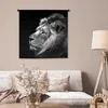 MuchoWow® Wandteppich Wandbehang Löwe vor schwarzem Produktbild-Vorschau 5