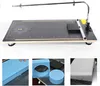 A collage of images showing a foam cutter machine and examples of cut foam. Náhled obrázku produktu