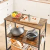 A kitchen island with various kitchenware and ingredients is shown in a kitchen setting. Produktbild-Vorschau