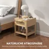 HOMCOM Nachttisch natürlicher Nachtkommode Beistelltisch Produktbild-Vorschau 6