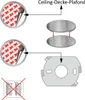 Diagram showing how to attach a smoke detector using adhesive pads and a mounting bracket, with an option to use screws crossed out. Produktbild-Vorschau