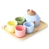 Set da tè in legno per bambini con vassoio e tazze, set da Anteprima dell’immagine prodotto 3