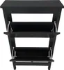 Schuhschrank Hayet Schwarz 54x92x18 cm mit 2 Kipp-Klappen Produktbild-Vorschau 4