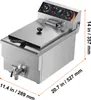 A commercial deep fryer with dimensions indicated. Náhľad obrázku produktu