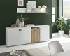 Sideboard "Merced" Kommode weiß mit Eiche 200 cm, Produktbild-Vorschau 2