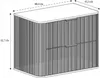 A line drawing of a black cabinet with two drawers, showing dimensions. Anteprima dell’immagine prodotto