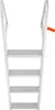 A white background with a silver ladder with four steps. Podgląd zdjęcia produktu