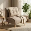 Fauteuil pliable Lit Tissu avec pieds en bois Miriam - Voir les images du produit 2