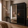 BEAUTYSOFA | Kleiderschrank 200 cm VIVA II Schwarz, Schrank Produktbild-Vorschau 1