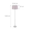 Relaxdays Stehlampe mit Stoffschirm, verchromter Fuß, E27 Produktbild-Vorschau 4