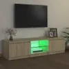 A TV stand with LED lighting in a room. Produktbild-Vorschau