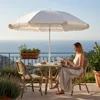 Sonnenschirm Strandschirm Balkon Gartenschirm creme Fransen Produktbild-Vorschau 4
