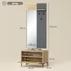 HOMCOM Garderobe Set, Garderobe mit Spiegel, Haken, Produktbild-Vorschau 3