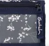Close-up of a navy blue wallet with a floral pattern and a zipper. Náhled obrázku produktu