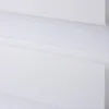 A close-up view of a white roller blind with horizontal stripes of sheer and opaque fabric. Produktbild-Vorschau
