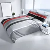 Baumwolle Bettwäsche Set 135x200 cm 80x80 cm Grau Rot Produktbild-Vorschau 2